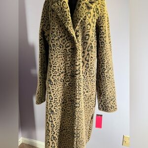Vince Camuto Tan Leopard Teddy Jacket